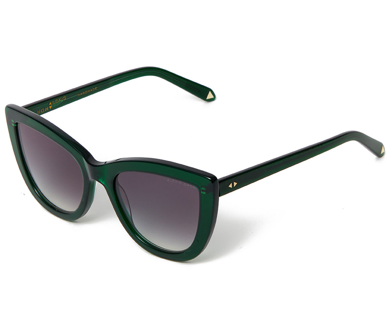 Alexis Amor Scarlett X sunglasses in Deepest Darkest Emerald