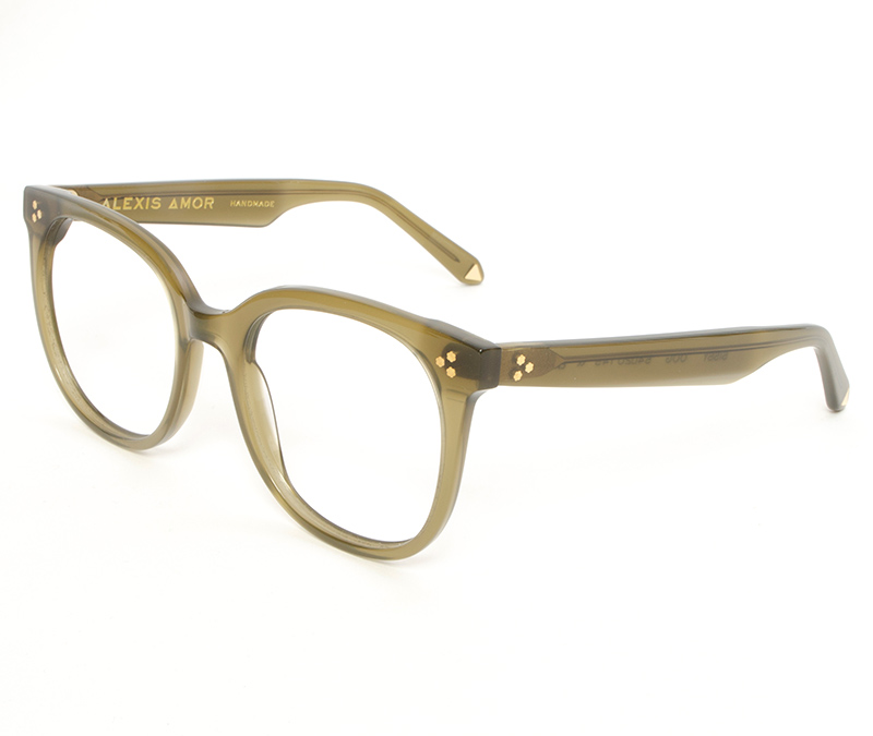 Alexis Amor Sissy frames in Opaque Olive Glow 