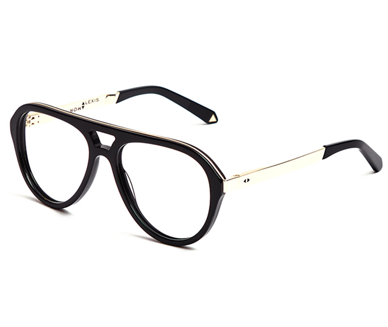 Alexis Amor Sonny frames in Mirror Gold Gloss Black