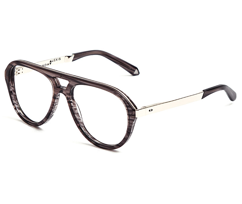 Alexis Amor Sonny frames in Mirror Silver Grey Stripe