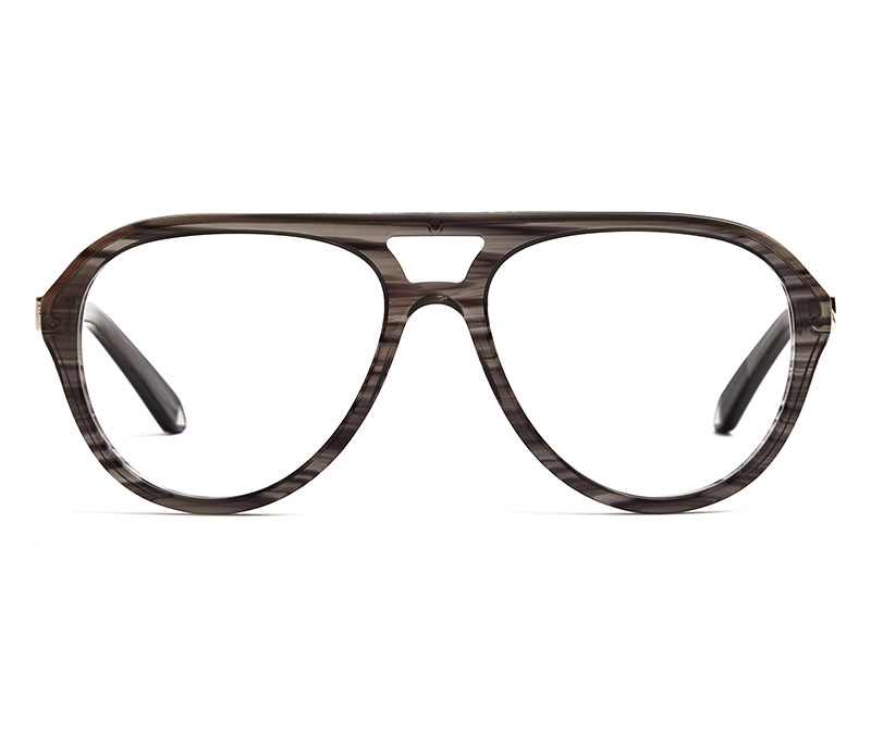 Alexis Amor Sonny frames in Mirror Silver Grey Stripe