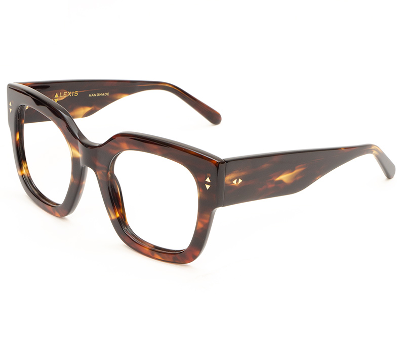 Alexis Amor The Rae frames in Caramel Havana Stripe