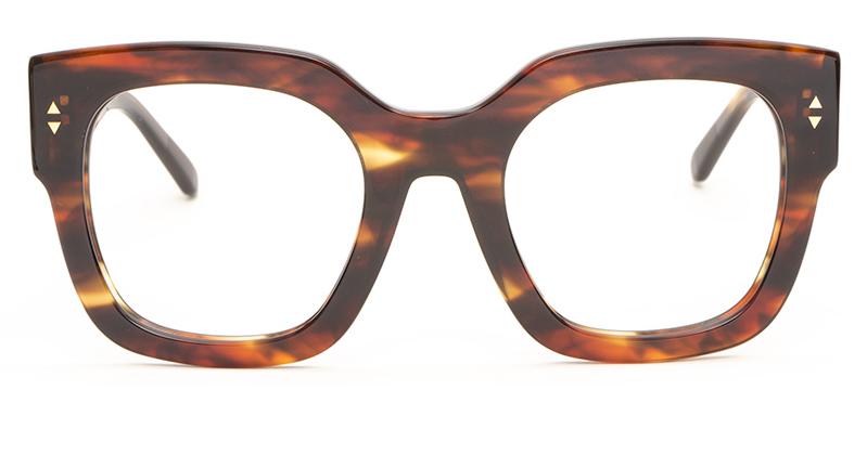 Alexis Amor The Rae frames in Caramel Havana Stripe