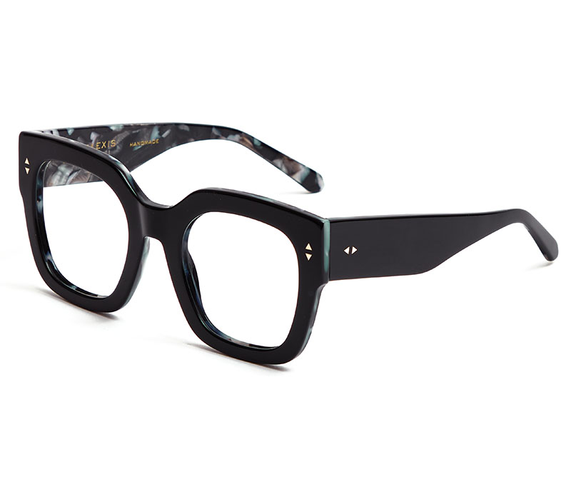 Alexis Amor The Rae frames in Gloss Piano Black + Marble