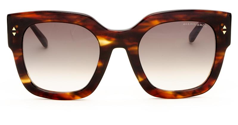 Alexis Amor The Rae frames in Caramel Havana Stripe