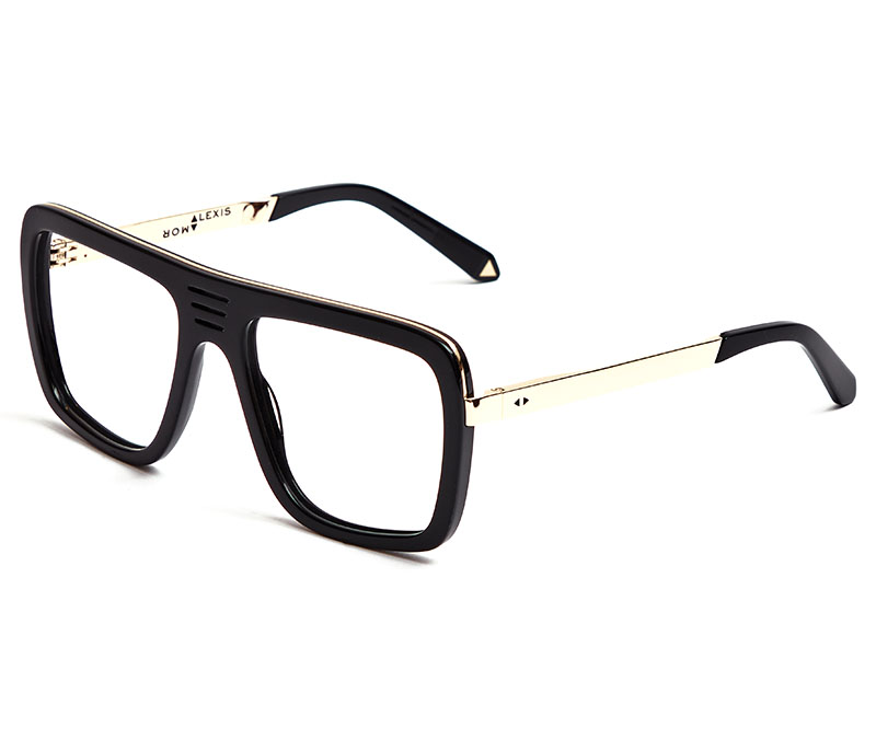 Alexis Amor Vito frames in Mirror Gold Gloss Black