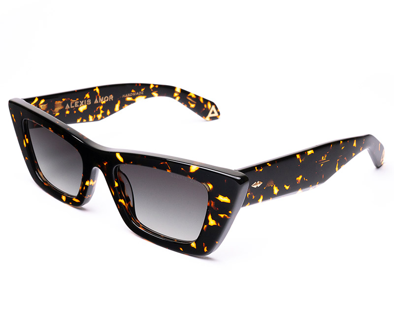 Amor Optical Vivi sunglasses in Darkest Amber Fleck