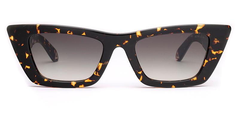 Amor Optical Vivi sunglasses in Darkest Amber Fleck