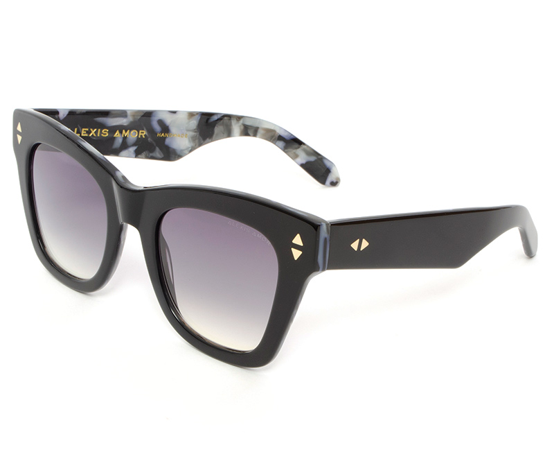 Alexis Amor Willa sunglasses in Gloss Piano Black + Marble